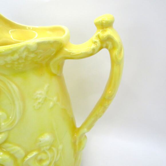 Vintage Yellow Relief Pitcher Cherubs Signed HEM ’77 “Tudir” Studio Pottery - Picture 14 of 14